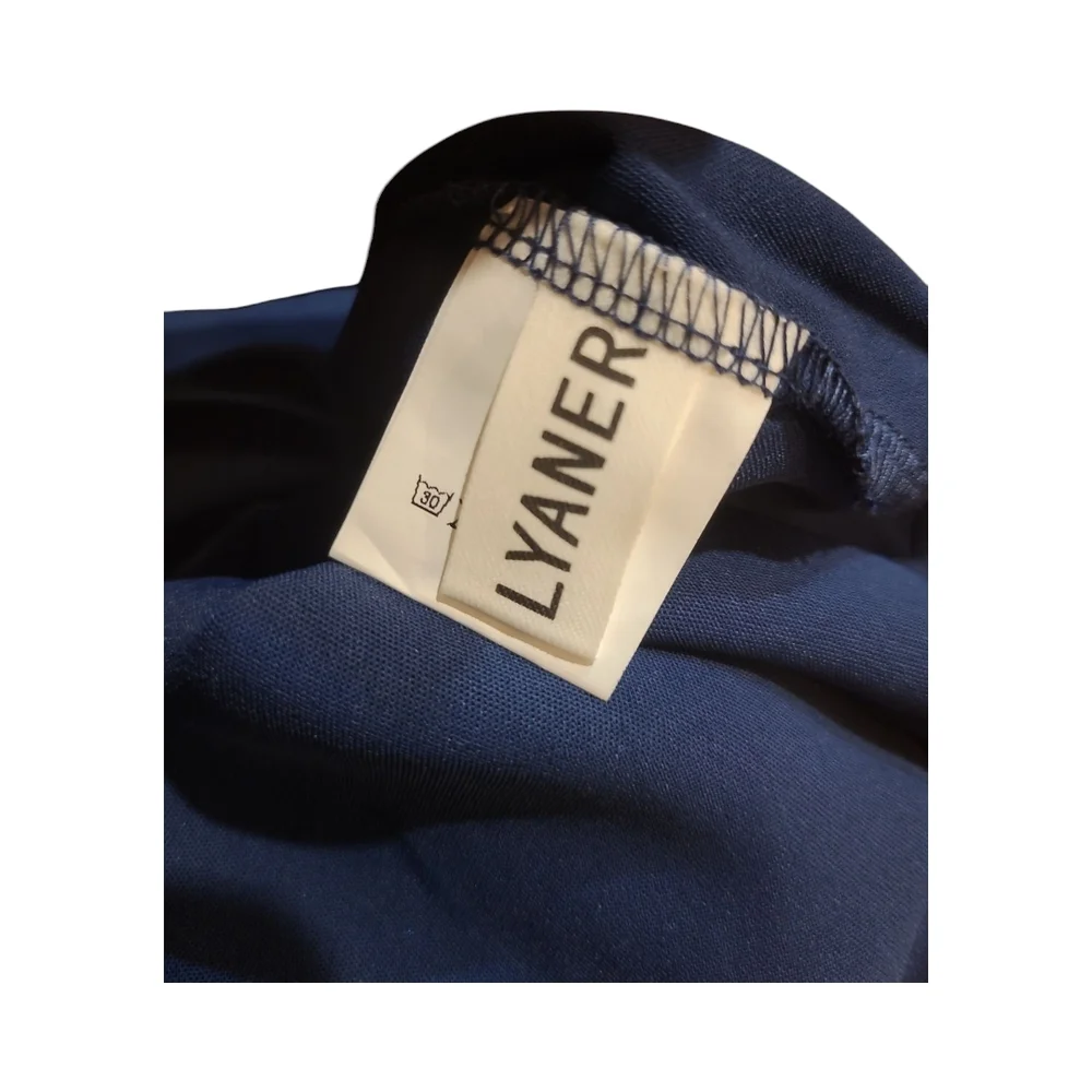Blue Dolman Sleeve Buttoned Blouse